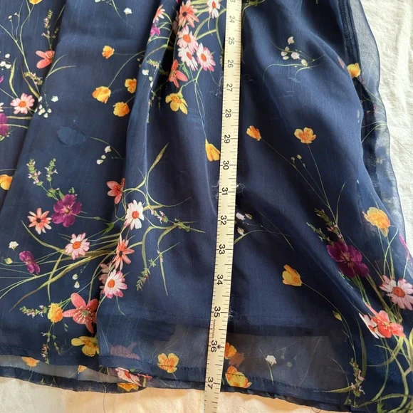 Navy Blue Floral Dress - Picture 3 of 6